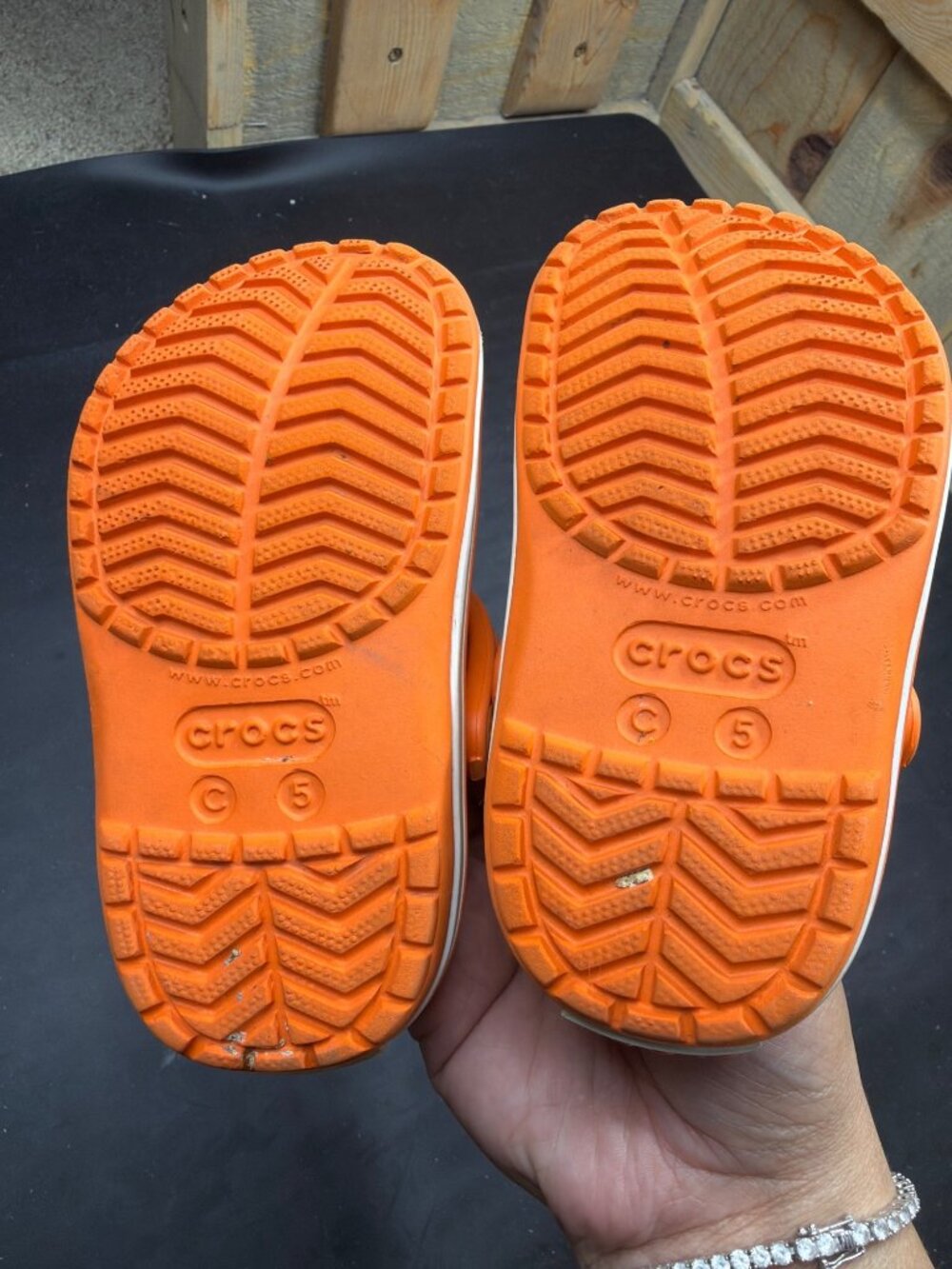 Crocs Crocband Toddler Boys Size C5 Orange White Slip On Water Shoes Sandals - Picture 7 of 7
